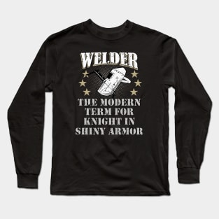 Welder Knight in shiny Armor Long Sleeve T-Shirt